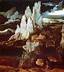 Rocky Canvas Paintings - St. Jerome In A Rocky Landscape